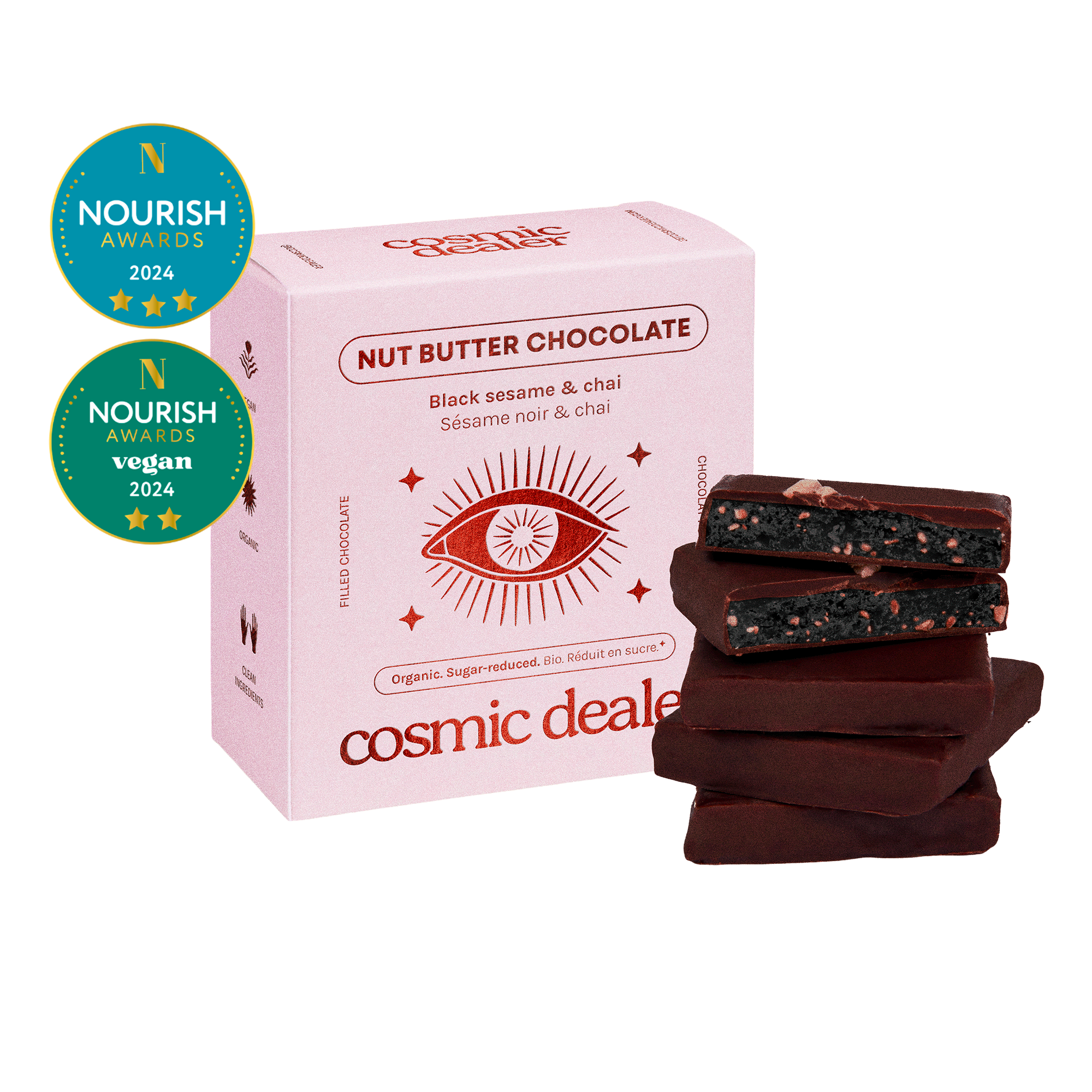Sezamų pastos šokoladas Black Tahini & Chai (dėžutė 4x20 g)