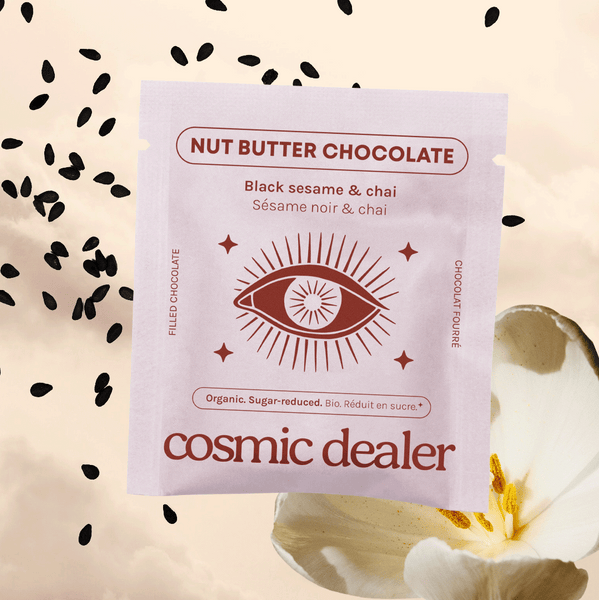 Sezamų pastos šokoladas Black Tahini & Chai (dėžutė 4x20 g)